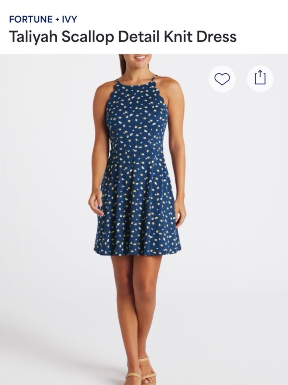Fortune + Ivy Navy Floral Halter Dress - Women’s Size Medium